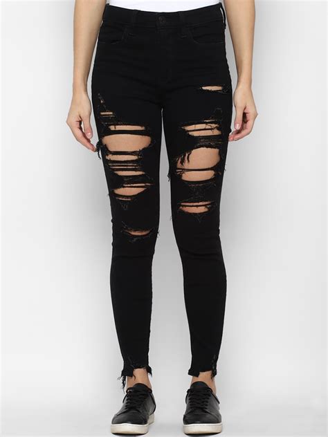 american eagle high waisted black jeans|american eagle black distressed jeans.